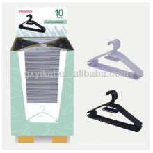 Cintre en plastique promotionnel de haute qualité emballé avec carton d&#39;affichage
